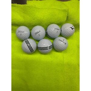 Titleist TaylorMade Mizuno Golf Balls Mixed Lot of 7 White Alignment Lines